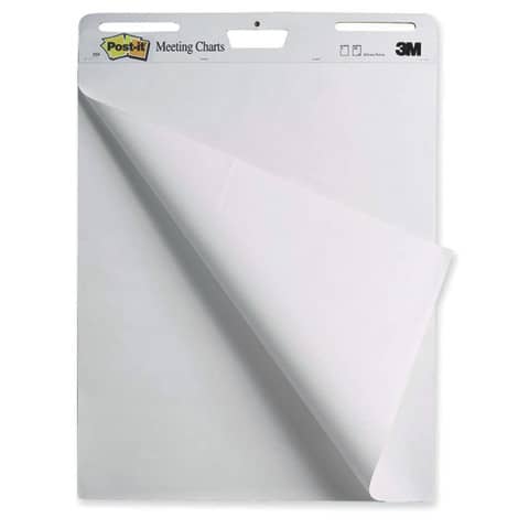 Blocchi lavagna Post-it® Meeting Chart bianco 63,5x77,5 cm 30 fogli Promo Pack 2+1 GRATIS - 7000081684